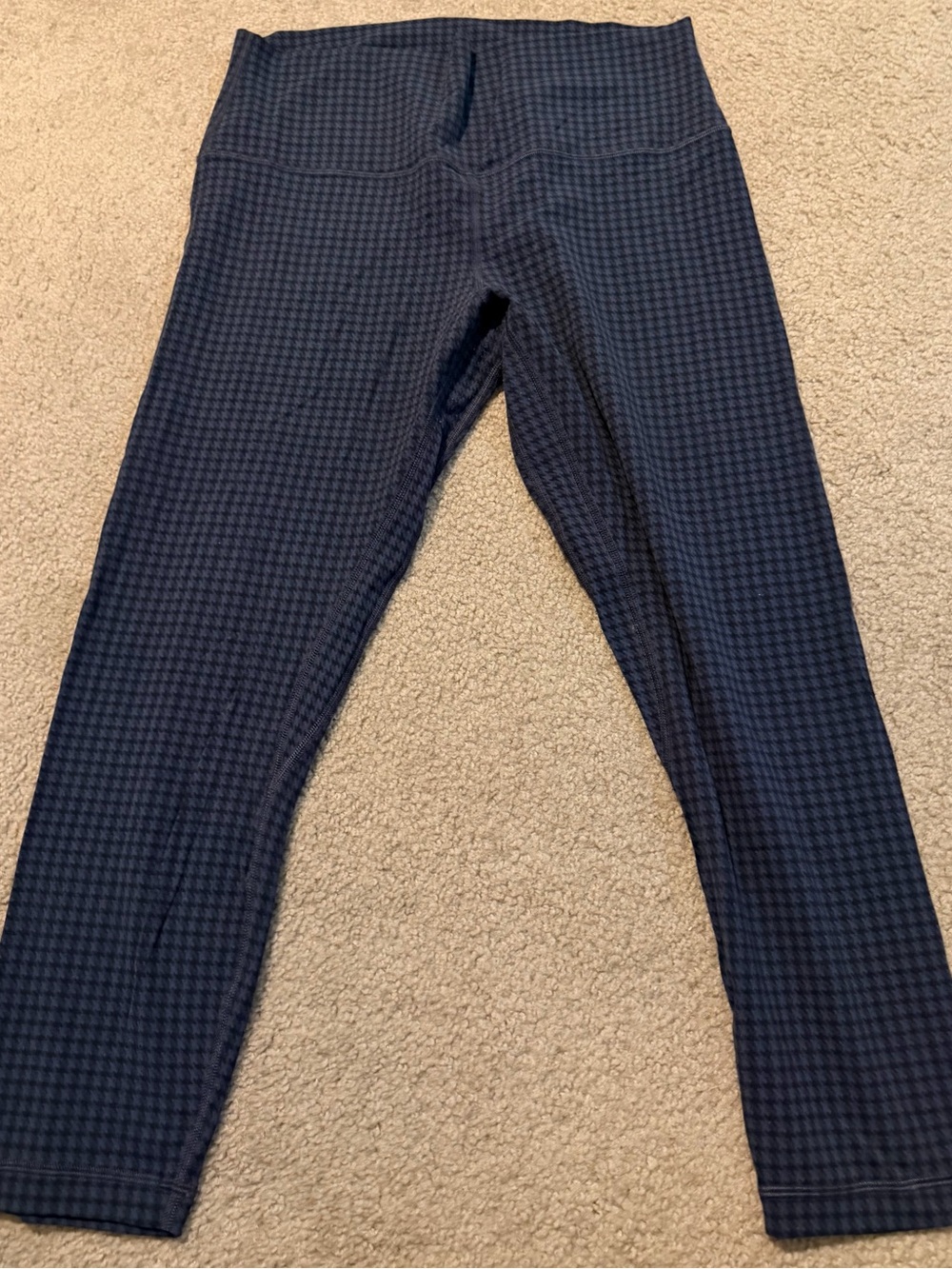 Lululemon High-Waist Navy Houndstooth Leggings